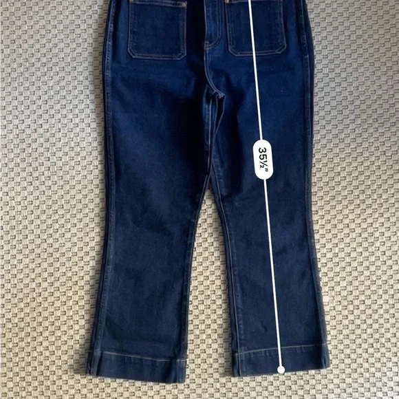 Khaite Raquel Patch Pocket Crop Flare Jeans - Dark Blue Wash - Size 31 - Picture 14 of 14